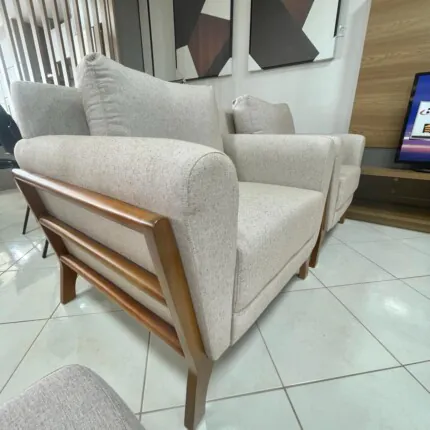 Poltrona Sabrina Linho Marrom (5591) - Imagem 4