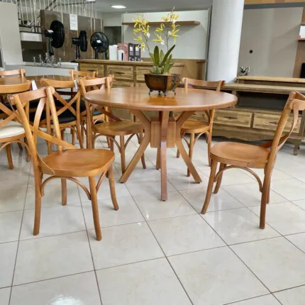 Mesa Redonda 1,20m (769ou5320) com 4 Cadeiras Leon X (1477) - Imagem 3