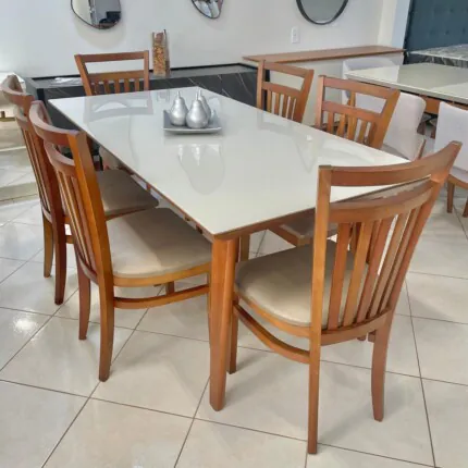 Mesa 1,80m Larissa (991) com 6 Cadeiras Larissa (4890)