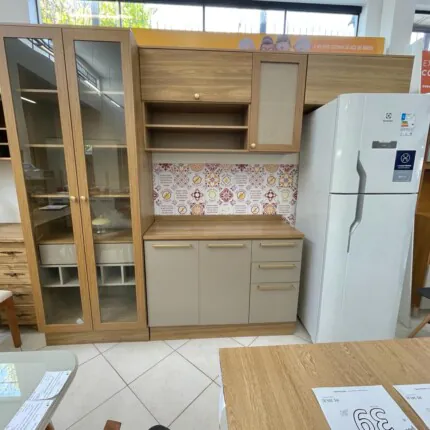 Cozinha 2,80m Botanic com Cristaleira Alta (5304) - Imagem 1