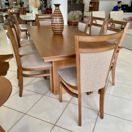 Mesa Lotus 2,00m (4019) com 8 Cadeiras Vitoria Linho (2081) - Imagem 5