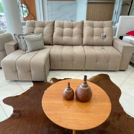 Sofa 2,90m Minuano em Veludo Soft Bege (3933) - Imagem 3