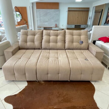Sofa 2,90m Minuano em Veludo Soft Bege (3933) - Imagem 10
