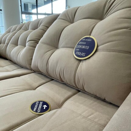 Sofa 2,90m Minuano em Veludo Soft Bege (3933) - Imagem 5