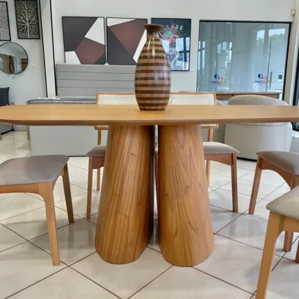 Mesa Organica 2,00m (2652) com 6 Cadeiras Romana em Tela (4130) - Imagem 2