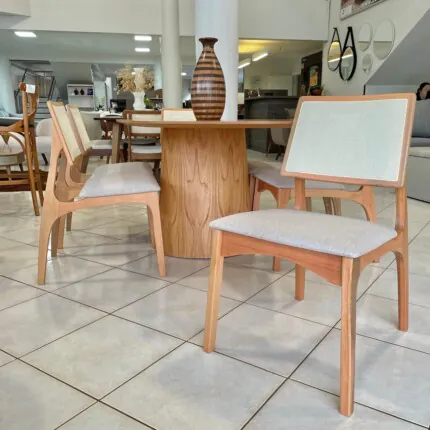 Mesa Organica 2,00m (2652) com 6 Cadeiras Romana em Tela (4130) - Imagem 3