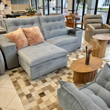 Sofa 2,44m Caribe em Veludo - Di Qualita (2783) - Imagem 6