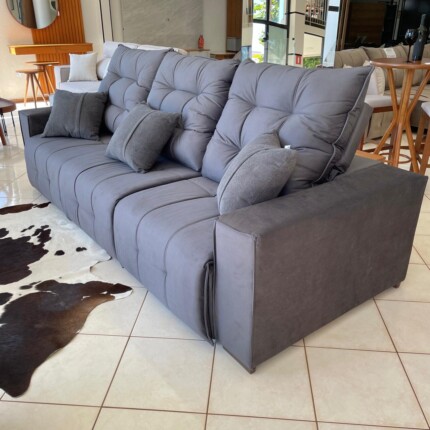 Sofa 2,90m Minuano em Veludo Cinza (3934) - Imagem 2