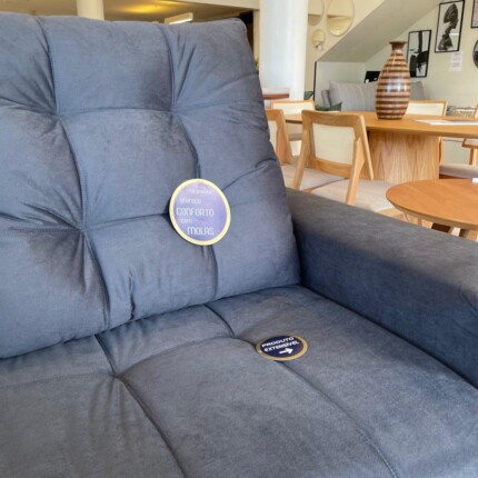 Sofa 2,90m Minuano em Veludo Cinza (3934) - Imagem 4
