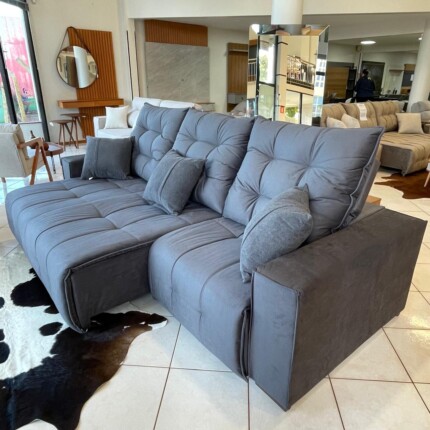 Sofa 2,90m Minuano em Veludo Cinza (3934) - Imagem 6