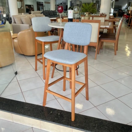 Banqueta Classic em Linho Cinza (3244)