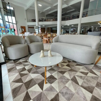 Conj Sofa Organico 3 Peças em Linho Carmin (1558-1163) - Imagem 1