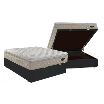 Cj. Box CASAL 1,38m com BAÚ Tok Delicato – Extra Macio Macio – Ecoflex (4144-1066)