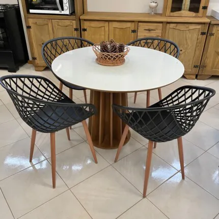 Mesa Redonda 1,05m TM71 (2829) com 4 Cadeiras Monaco (5767) - Imagem 5