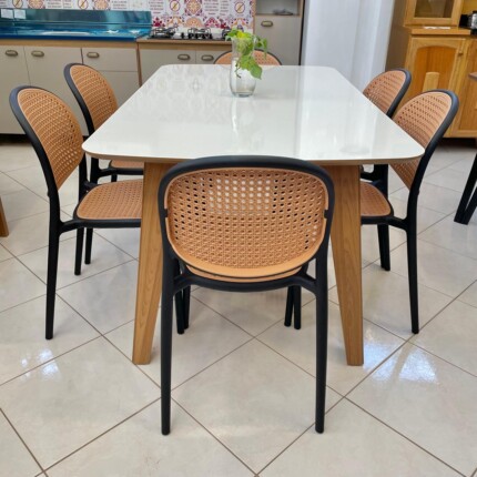 Mesa 1,60m TM79 Off White (87) com 6 Cadeiras Positano (4227) - Imagem 2