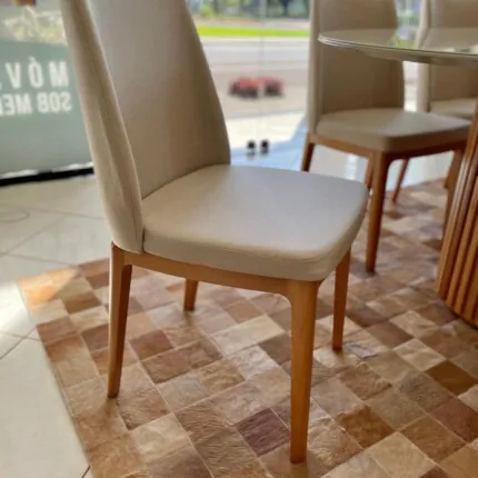 Mesa Oval com Vidro 1,80m (1563) com 6 Cadeiras City Linho (2926) - Imagem 3
