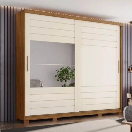 Roupeiro 2,50m 2 Portas Deslizantes MDF Cayman com Espelhos (6031-1686)