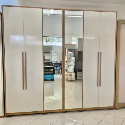 Roupeiro 2,73m 6 Portas MDF New Imperio com Espelho (1167) - Imagem 1