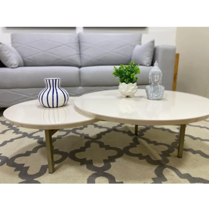 Mesa de Centro Charlote 2 tampos pés de Aço (4336) - Imagem 3