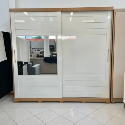 Roupeiro 2,50m 2 Portas Deslizantes MDF Cayman com Espelhos (6031-1686) - Imagem 1