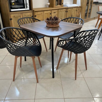 Mesa Quadrada 90cm (3916) com 4 Cadeiras Monaco Preto (5767) - Imagem 3