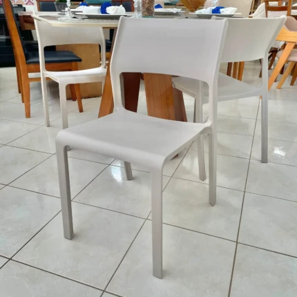 Mesa 1,20 Celeste com Vidro Off White (464) com 4 Cadeiras Mykonos Fendi (6532) - Imagem 3