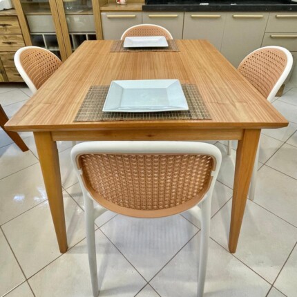Mesa 1,20m California (308) com 4 Cadeiras Positano Nude (5664) - Imagem 4