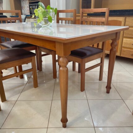 Mesa 1,60m com Vidro Off White (2973) com 6 Cadeiras Paris (4122) - Imagem 5