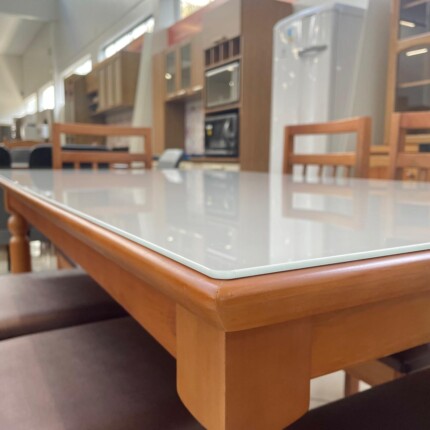 Mesa 1,60m com Vidro Off White (2973) com 6 Cadeiras Paris (4122) - Imagem 2