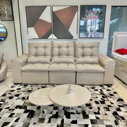 Sofa 2,70m Milão Top 12 - Linho (1209) - Imagem 4