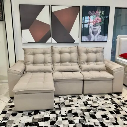 Sofa 2,70m Milão Top 12 - Linho (2343) - Imagem 2