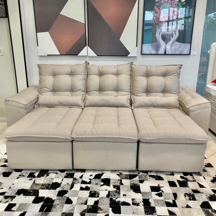 Sofa 2,70m Milão Top 12 - Linho (1209) - Imagem 5