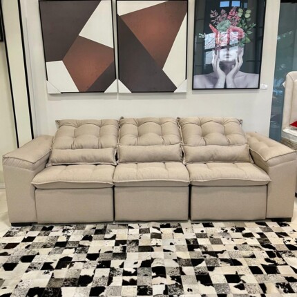 Sofa 2,70m Milão Top 12 - Linho (1209) - Imagem 8