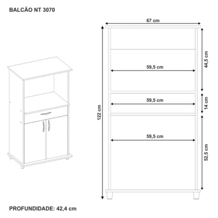 Balcão para Forno 67cm NT3070 Branco (3642) - Imagem 4