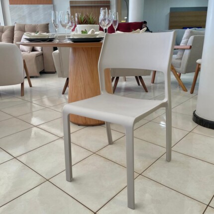 Mesa Natalia com Vidro Off 1,20m (93) com 4 Cadeiras Mykonos Fendi (6532) - Imagem 3