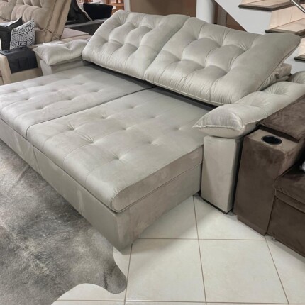 Sofa 2,50m Ferrero com Braços Almofadado (6823) - Image 7