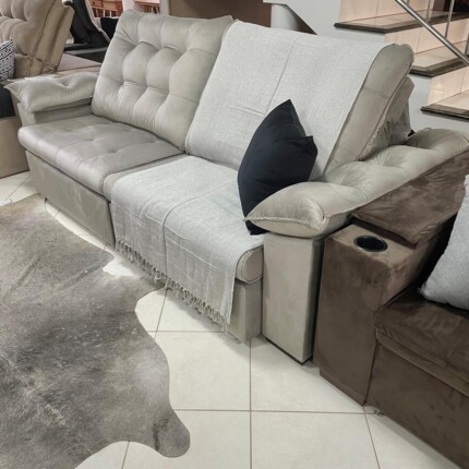 Sofa 2,50m Ferrero com Braços Almofadado (6823) - Image 3