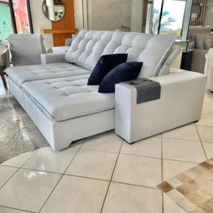 Sofa 2,84m Caribe Cinza - Di Qualita (5715)