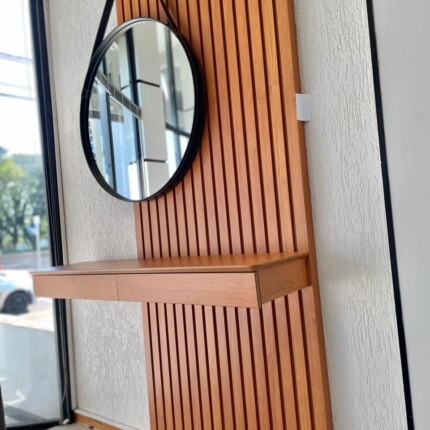 Aparador 136cm com Painel Ripado E Espelho Grande (664-454) - Imagem 6