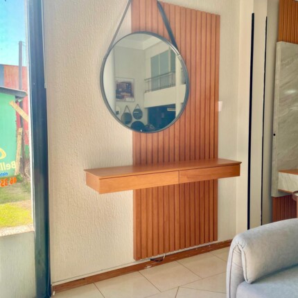 Aparador 136cm com Painel Ripado E Espelho Grande (664-454) - Imagem 5