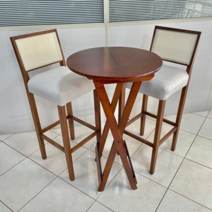 Kit Mesa Bistro com 02 Banqueta com Tela (5272-3620)