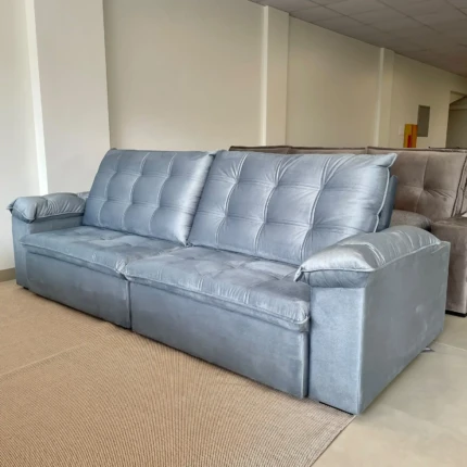 Sofá 2,90m Halland Veludo Soft Cinza (1351)