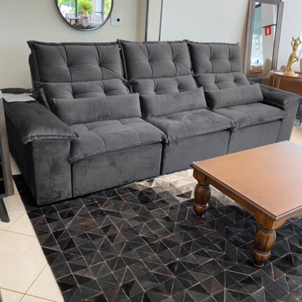 Sofa 3,00m Prediletto Extra Conforto Cinza (5856) - Imagem 4