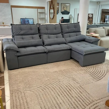 Sofa 3,00m Prediletto Extra Conforto Cinza (5856) - Imagem 3