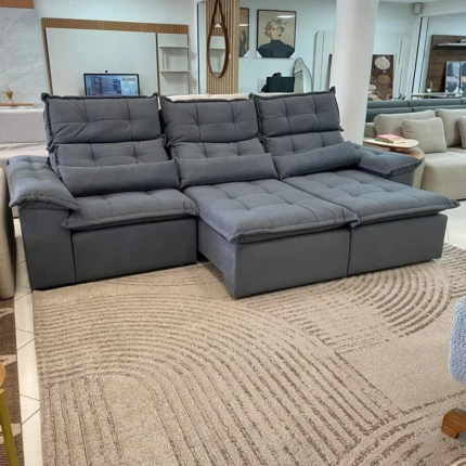 Sofa 3,00m Prediletto Extra Conforto Cinza (5856) - Imagem 5