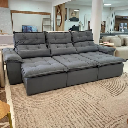 Sofa 3,00m Prediletto Extra Conforto Cinza (5856) - Imagem 6