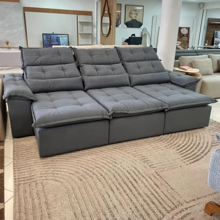 Sofa 3,00m Prediletto Extra Conforto Cinza (5856)
