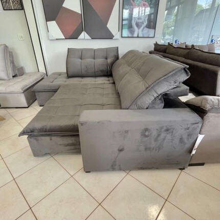 Sofa Canto 1,98m x 2,80m Vancouver em Veludo Italiano (6077) - Image 3