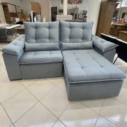 Sofa 2,20m Milão Top 12 - Veludo Soft Cinza (3739) - Imagem 9