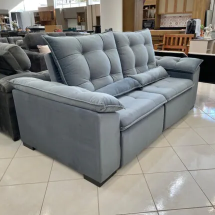 Sofa 2,20m Milão Top 12 - Veludo Soft Cinza (3739) - Imagem 3